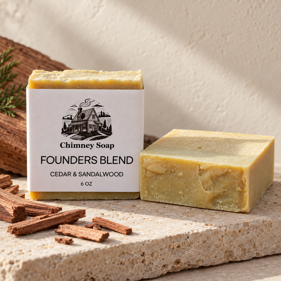 Founders Blend cedar and sandalwood six-ounce soap