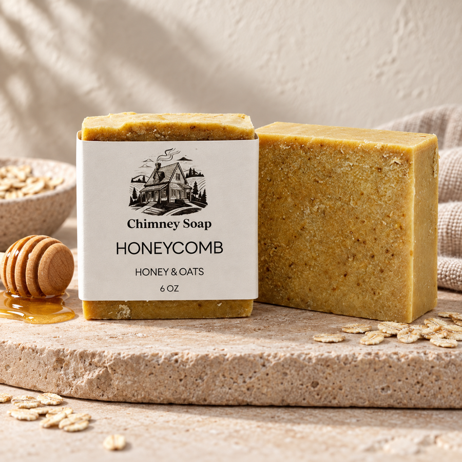 Honeycomb honey and oats six-ounce handcrafted soap